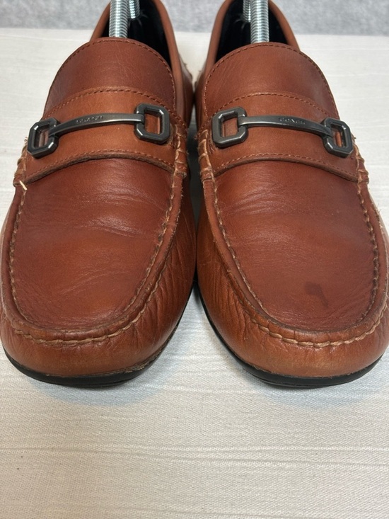 Coach Mott Varsity Leather Drive Loafers Slip On Shoes-Saddle Brown-Men Size 9D main image 5